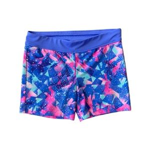 Girls Dance Shorts, Danskin, S (6/6X), Pink/Purple/Silver, Stars